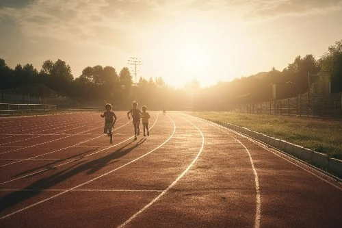 Children running