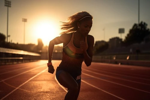 Young woman running