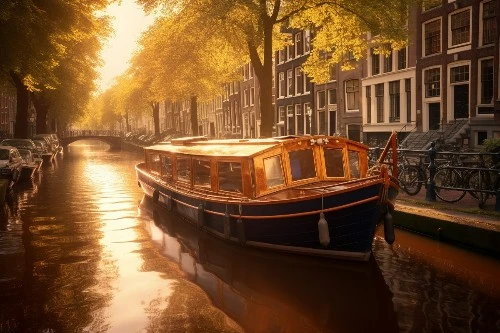 Boat on canal.