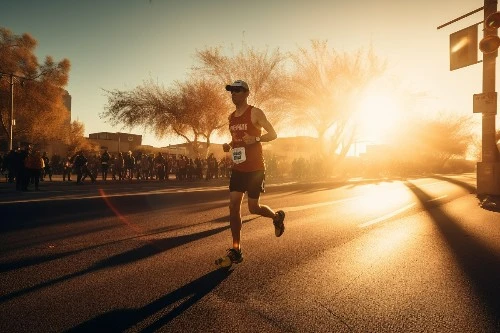 Man running marathon