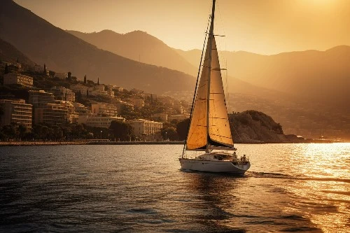 Sailboat in sunset