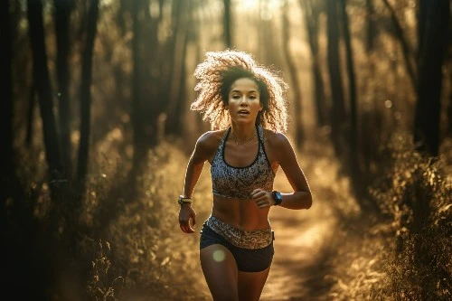 Woman running fast